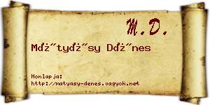 Mátyásy Dénes névjegykártya